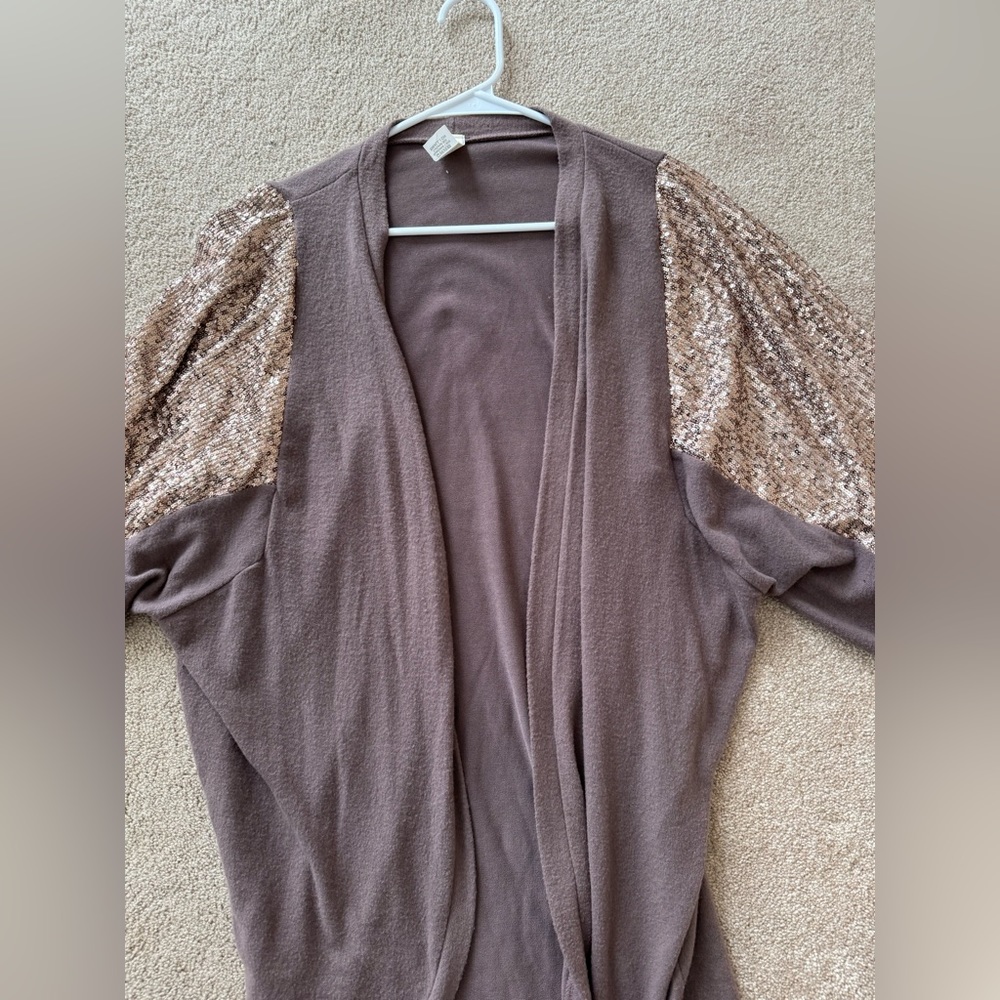 Sequined Sleeve Cardigan- NWOT